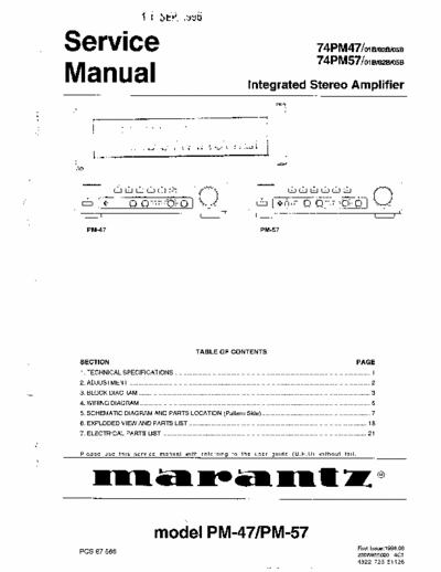 Marantz PM 57 Service Manual